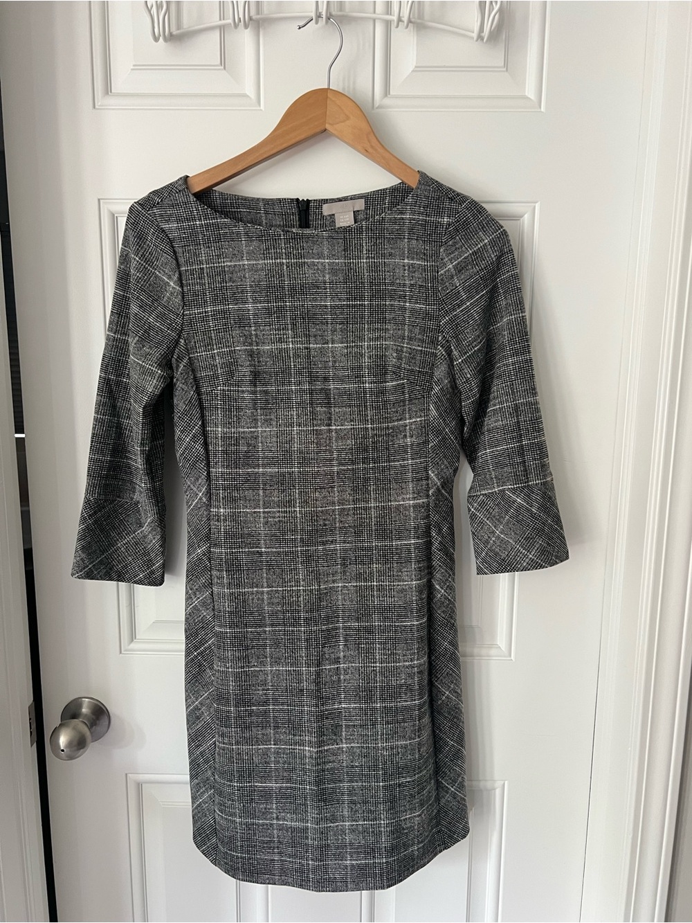 H&M Gray Plaid Sheath Dress